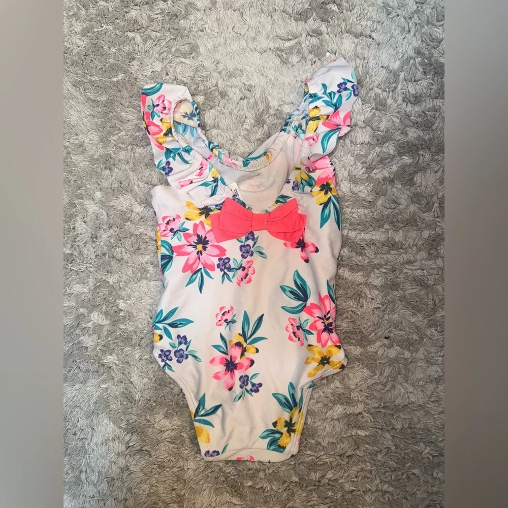Old Navy Floral Ruffle One-Piece Swimsuit size 18-24 months